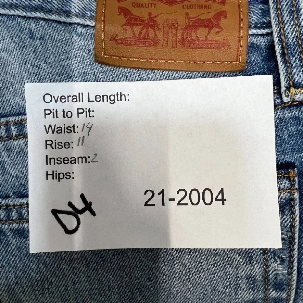 Levi's White Cone Oak Denim Cutoff Shorts Distressed Women's 27 High Rise - Picture 7 of 7